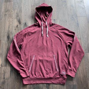 GYMSHARK Mens Pull Over Hoodie Maroon Rust Contrast Stitching Gym Workout Sz XL